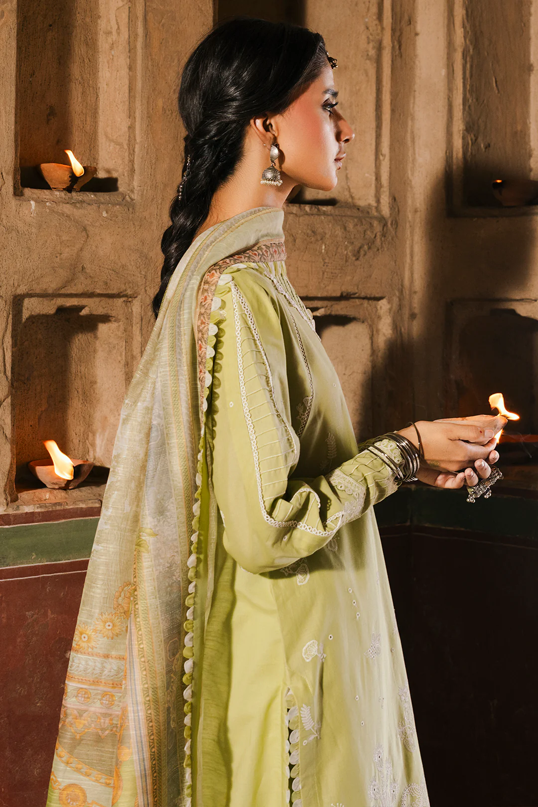 Embroidered Shirt Shalwar Dupatta - 0828 - Image 7
