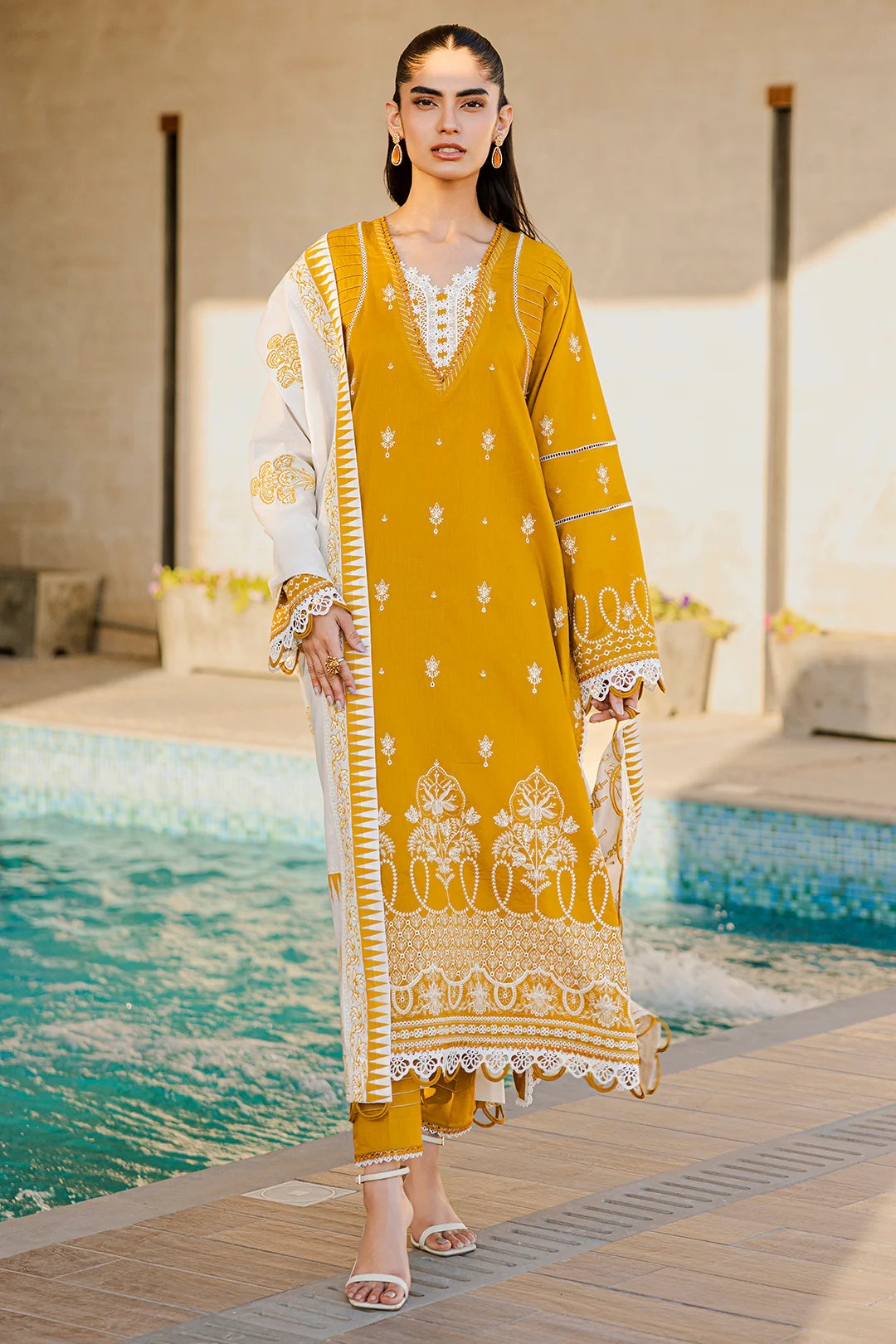 Embroidered Shirt Shalwar Dupatta - 0829 - Image 14