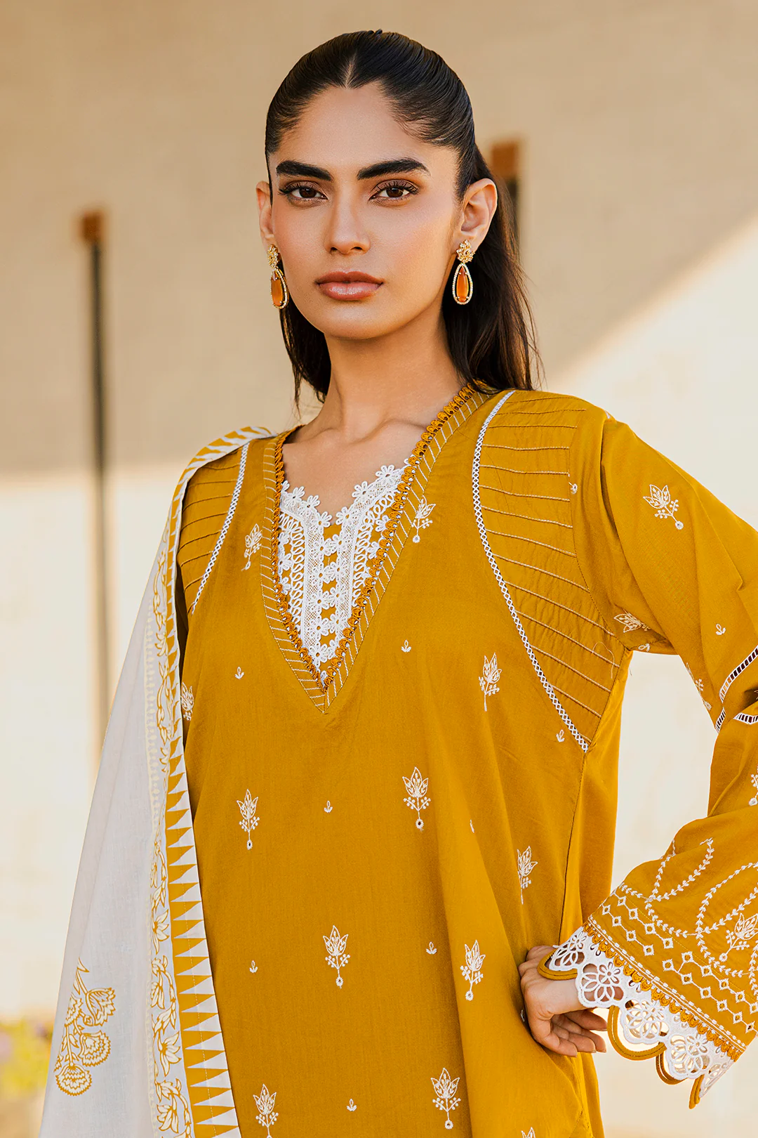 Embroidered Shirt Shalwar Dupatta - 0829 - Image 15