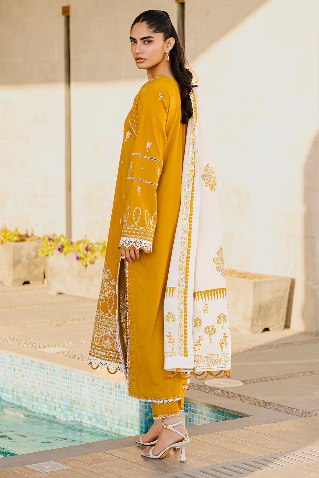 Embroidered Shirt Shalwar Dupatta - 0829 - Image 16