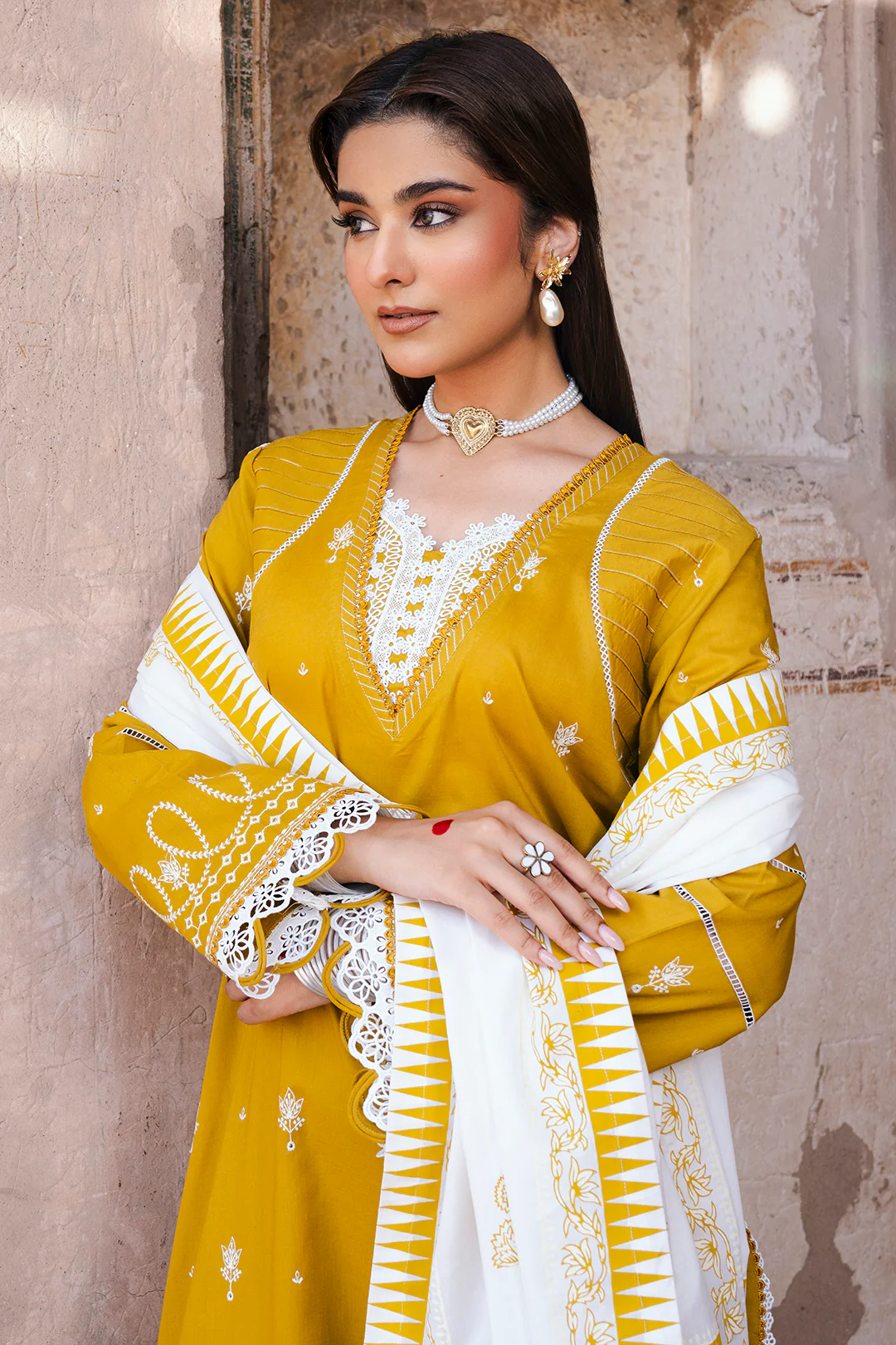 Embroidered Shirt Shalwar Dupatta - 0829 - Image 2