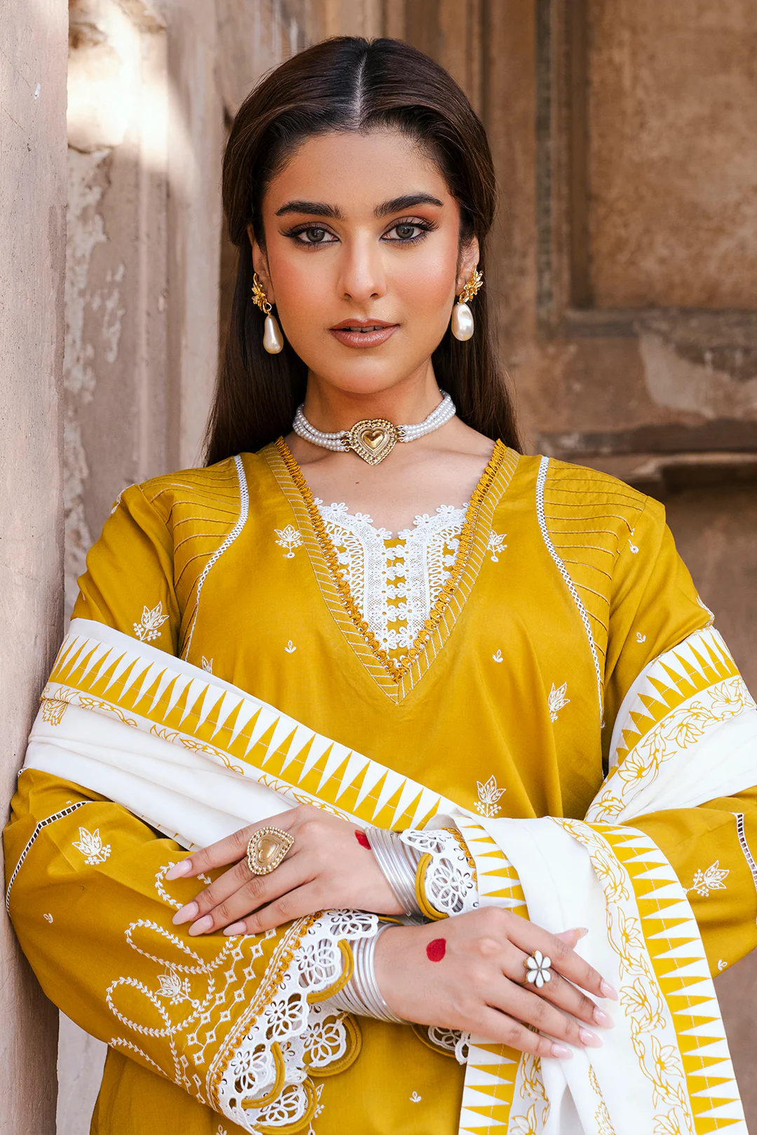 Embroidered Shirt Shalwar Dupatta - 0829 - Image 7