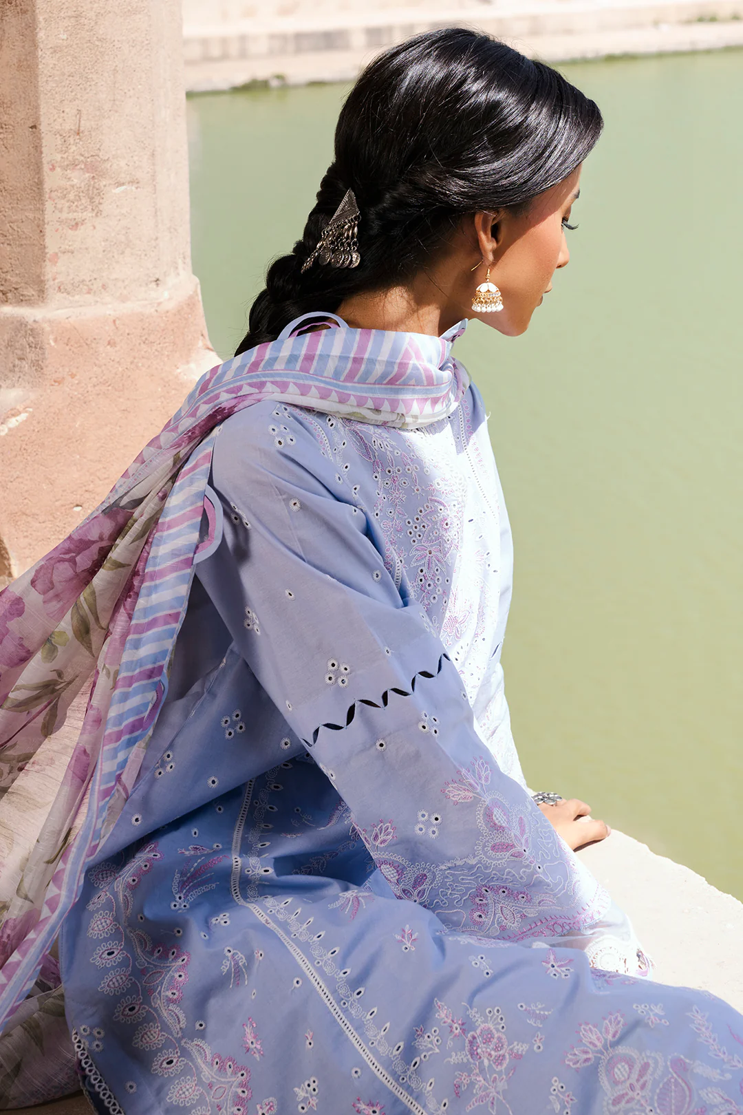 Embroidered Shirt Shalwar Dupatta - 0830 - Image 14