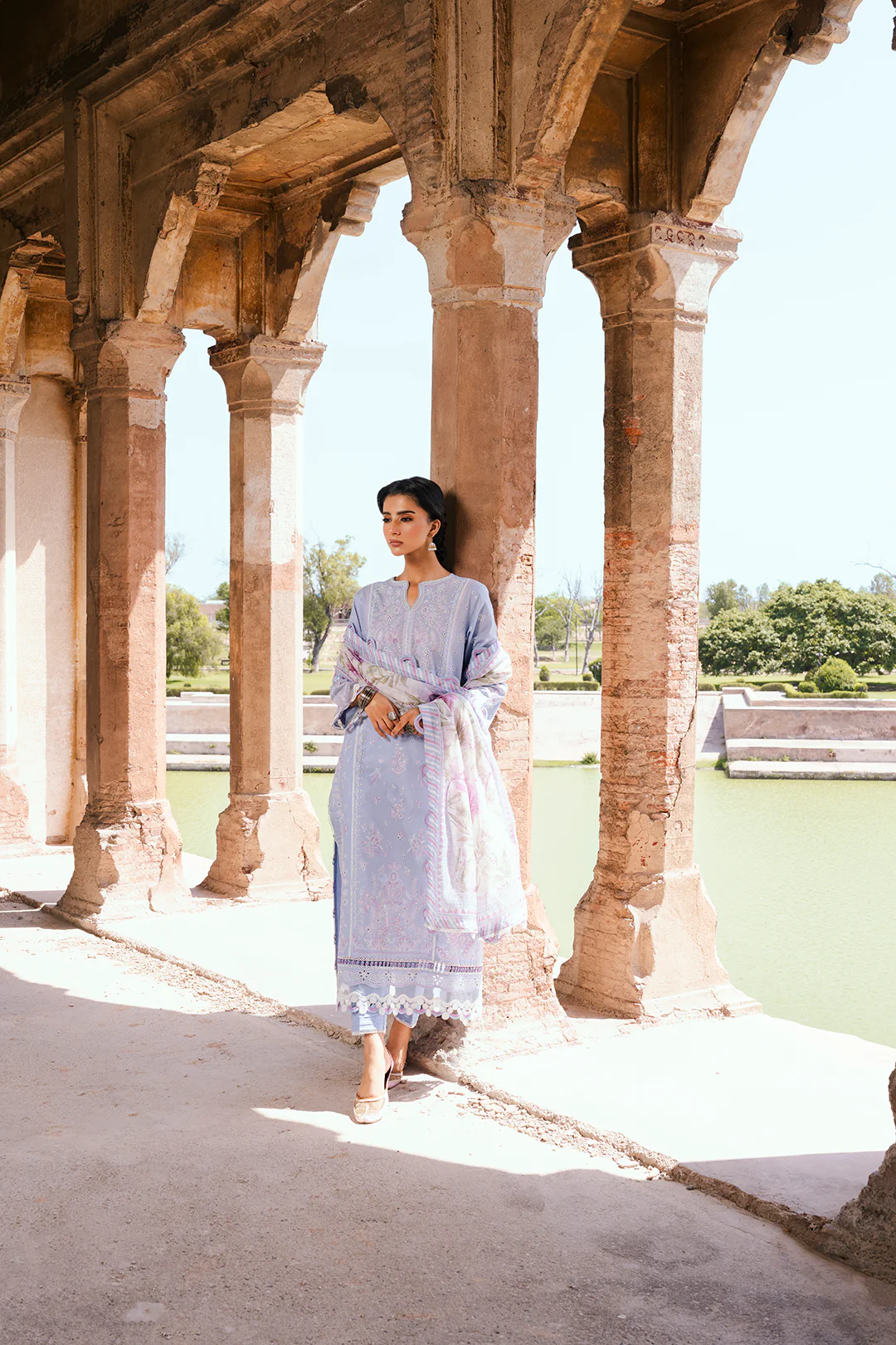 Embroidered Shirt Shalwar Dupatta - 0830 - Image 16