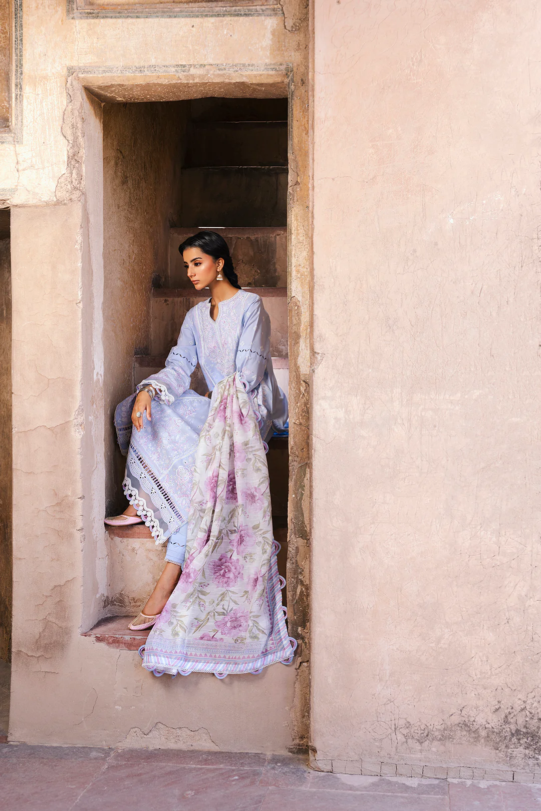 Embroidered Shirt Shalwar Dupatta - 0830 - Image 7