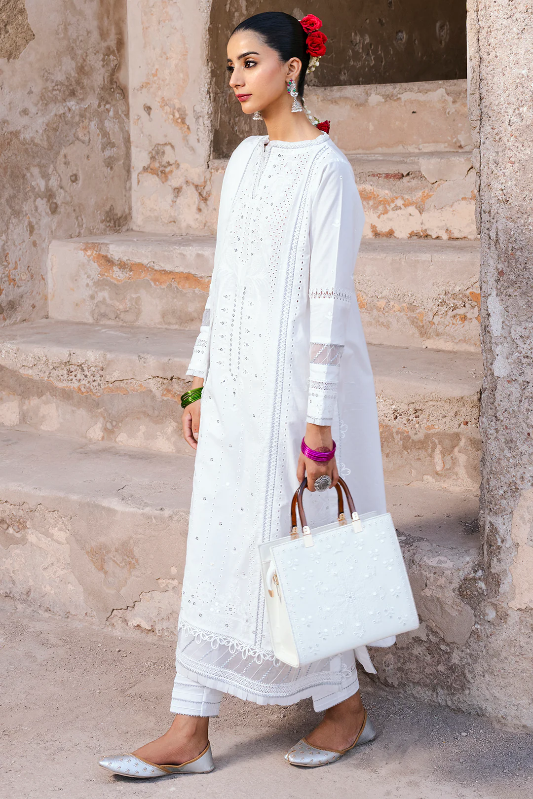 Embroidered Shirt Shalwar Dupatta - 0831 - Image 4