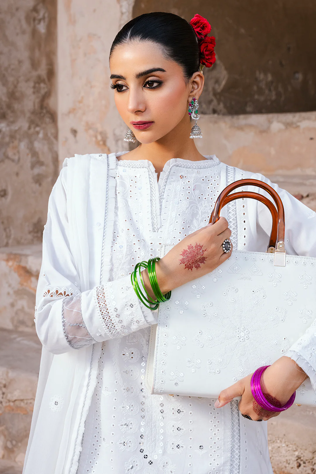 Embroidered Shirt Shalwar Dupatta - 0831 - Image 5