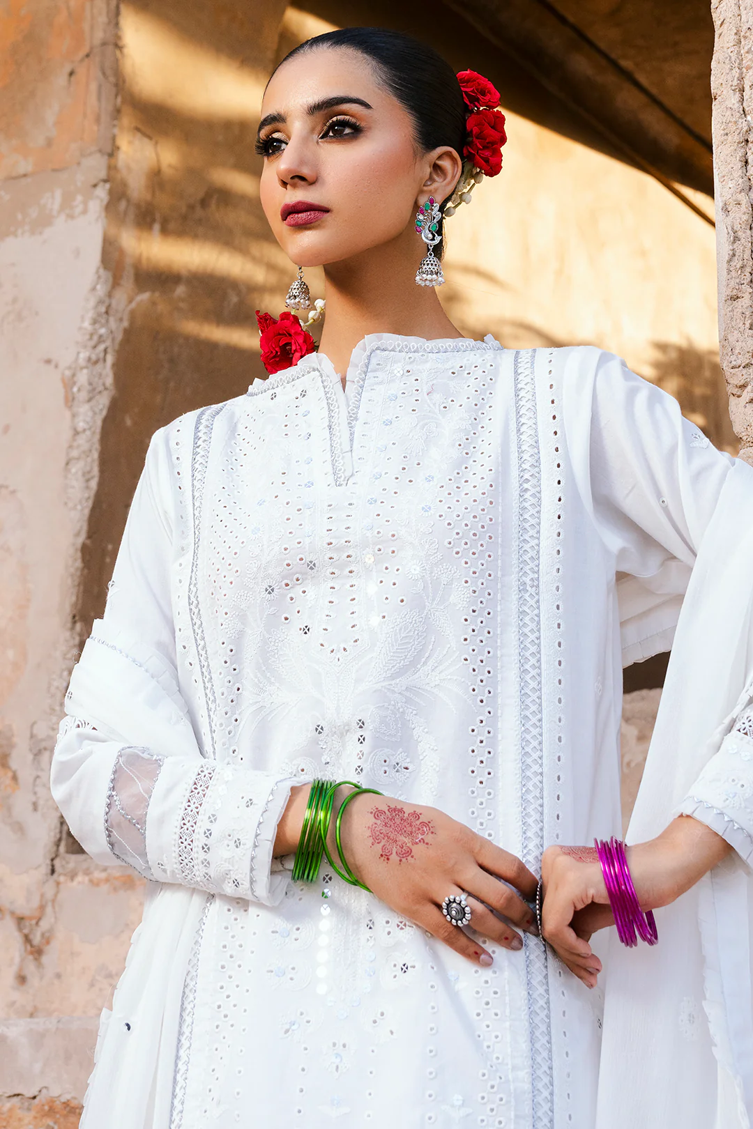Embroidered Shirt Shalwar Dupatta - 0831 - Image 7