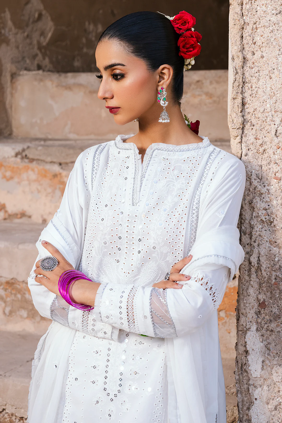 Embroidered Shirt Shalwar Dupatta - 0831 - Image 9
