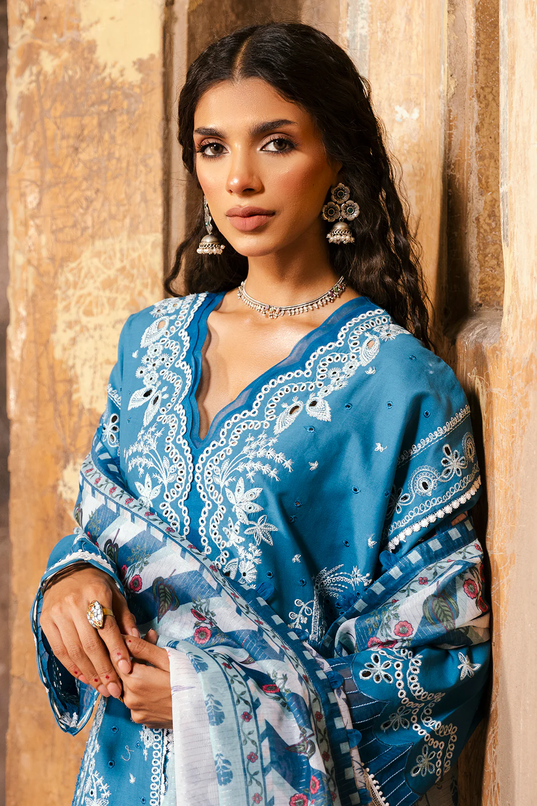Embroidered Shirt Shalwar Dupatta - 0832 - Image 2