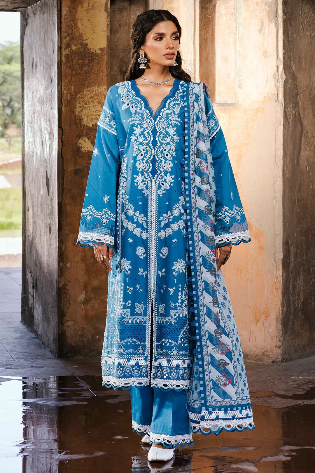Embroidered Shirt Shalwar Dupatta - 0832 - Image 3