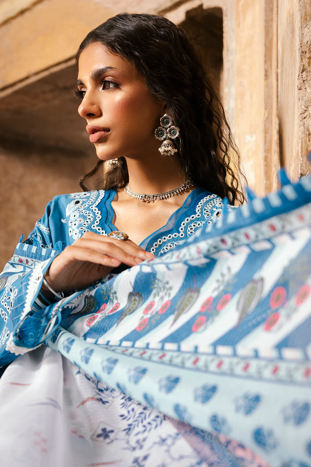Embroidered Shirt Shalwar Dupatta - 0832 - Image 7