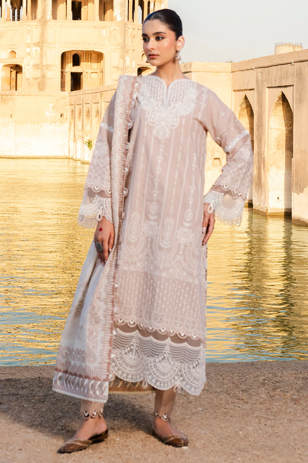 Embroidered Shirt Shalwar Dupatta - 0833 - Image 5