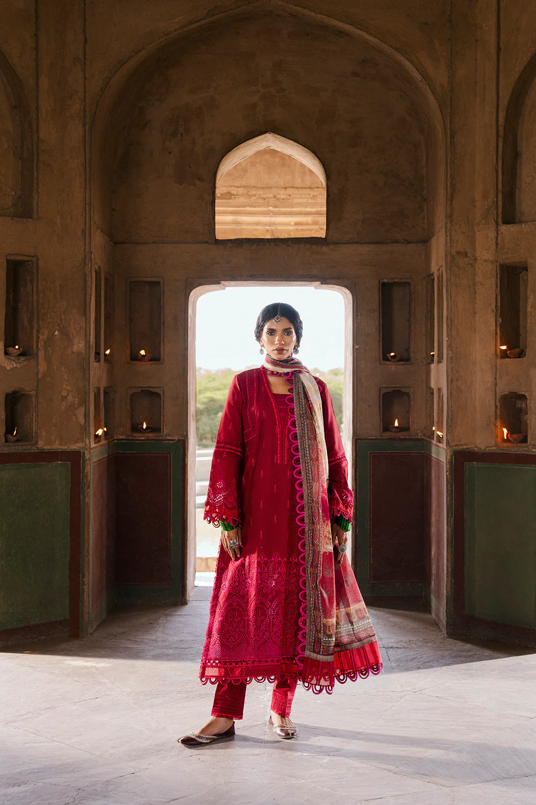 Embroidered Shirt Shalwar Dupatta - 0835 - Image 10