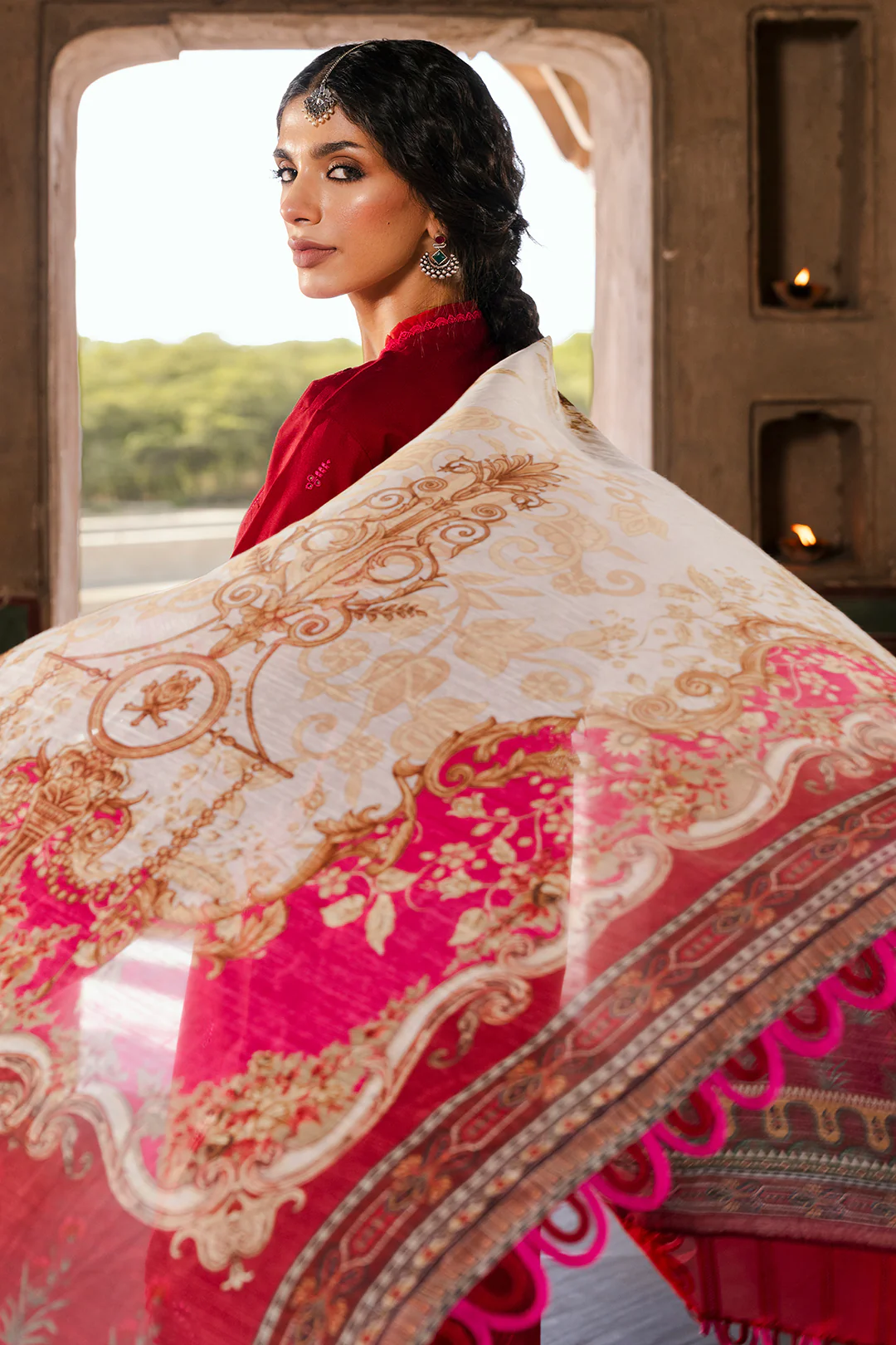 Embroidered Shirt Shalwar Dupatta - 0835 - Image 11
