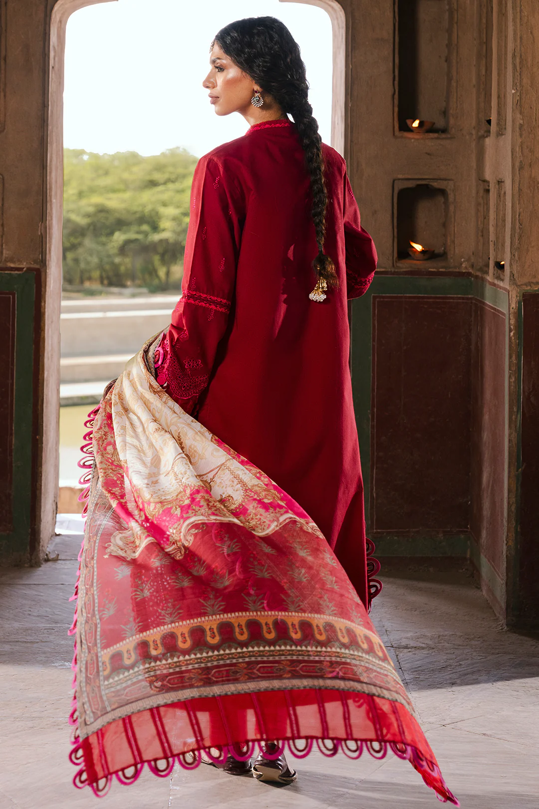 Embroidered Shirt Shalwar Dupatta - 0835 - Image 17
