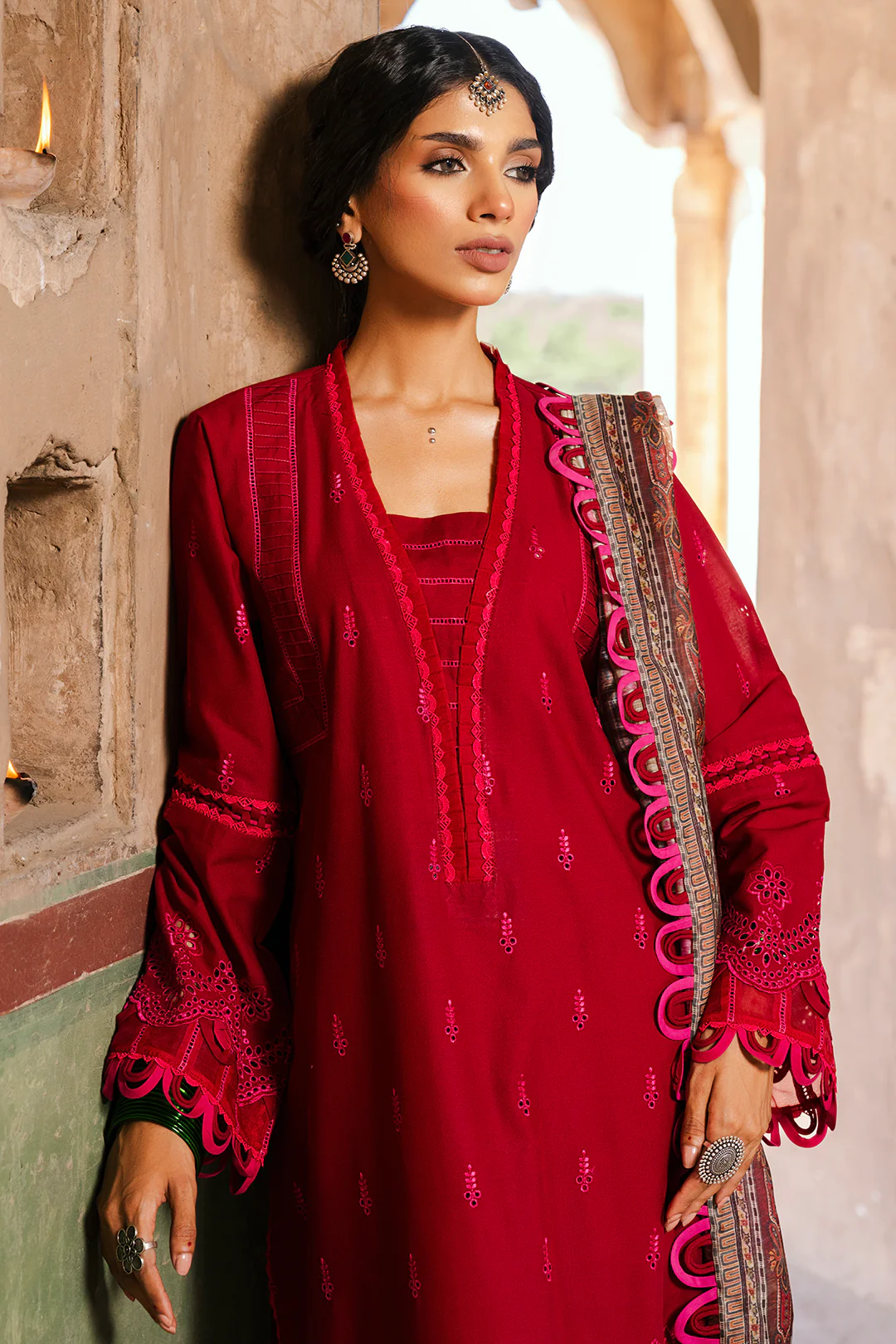 Embroidered Shirt Shalwar Dupatta - 0835 - Image 3