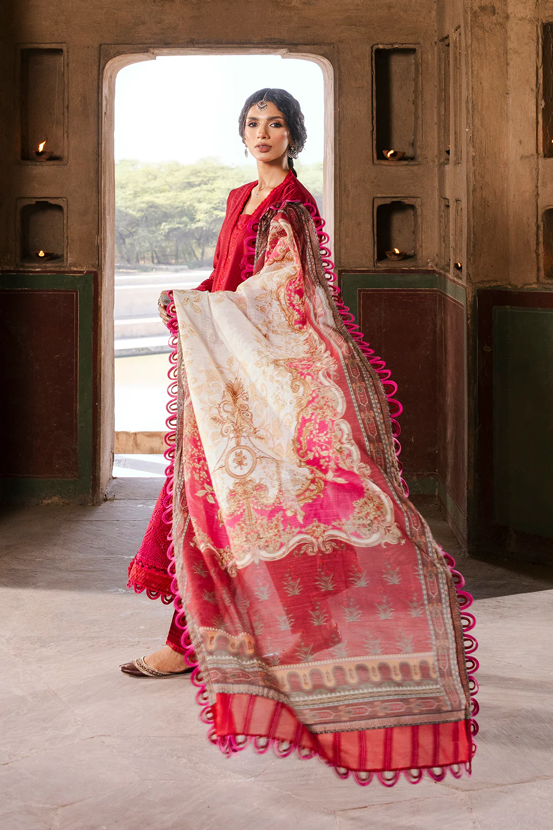 Embroidered Shirt Shalwar Dupatta - 0835 - Image 4