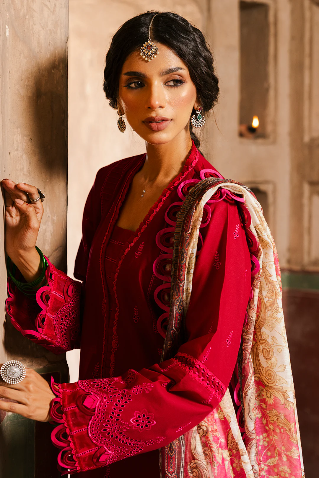 Embroidered Shirt Shalwar Dupatta - 0835 - Image 7