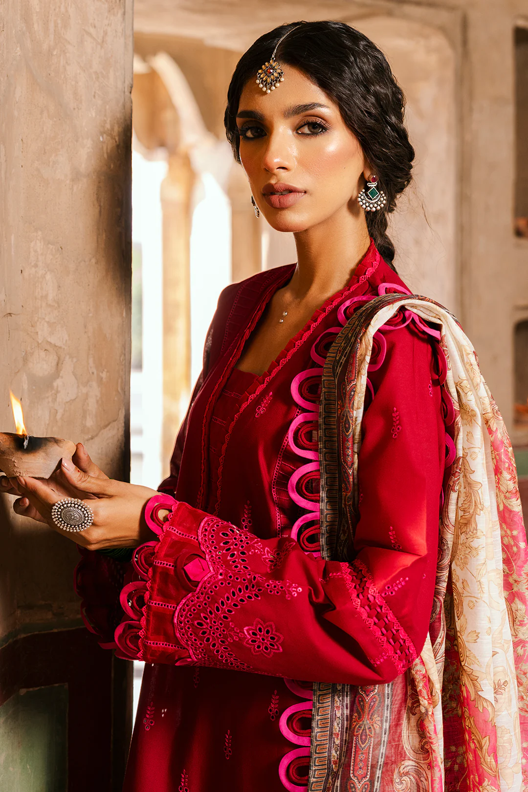Embroidered Shirt Shalwar Dupatta - 0835 - Image 8