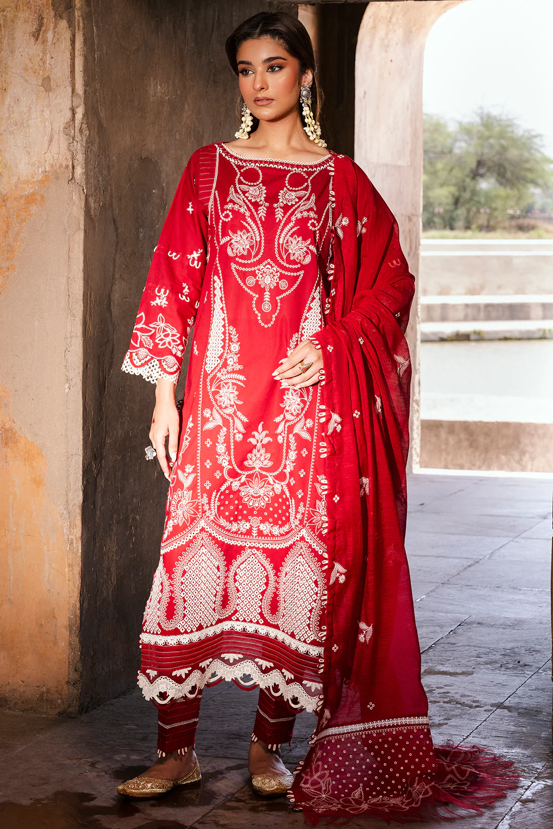 Embroidered Shirt Shalwar Dupatta - 0837