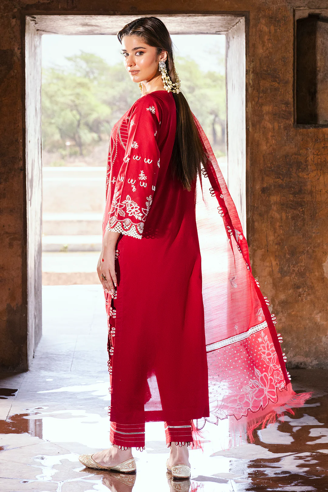 Embroidered Shirt Shalwar Dupatta - 0837 - Image 15