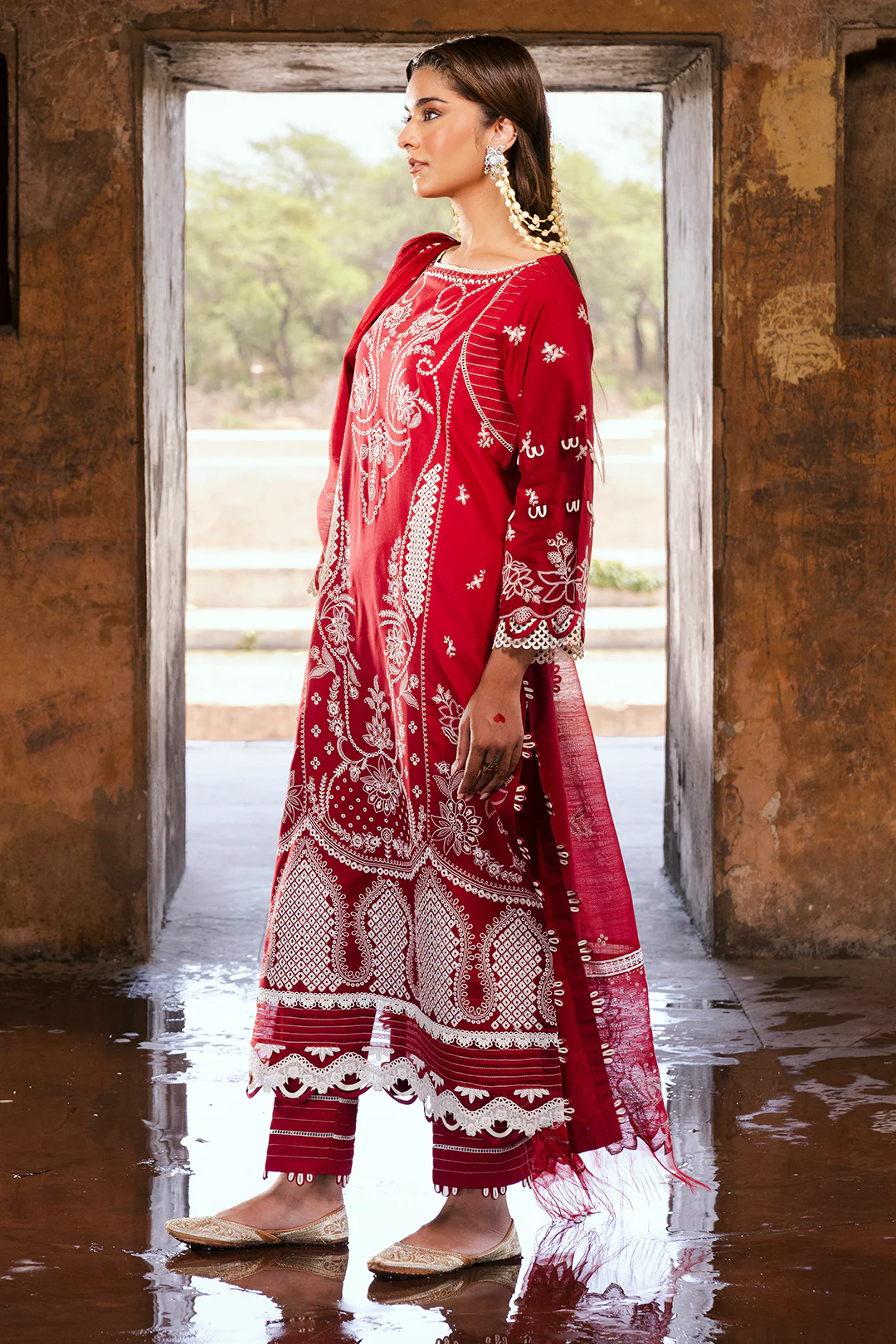 Embroidered Shirt Shalwar Dupatta - 0837 - Image 3