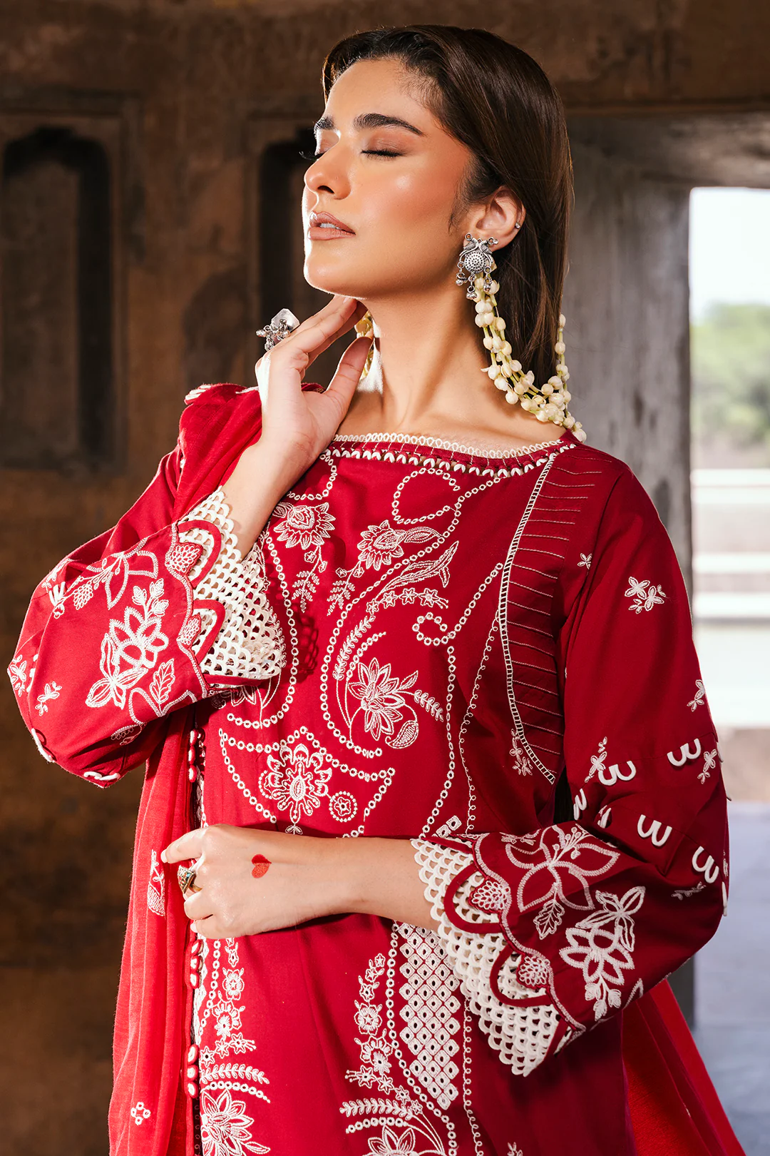 Embroidered Shirt Shalwar Dupatta - 0837 - Image 5