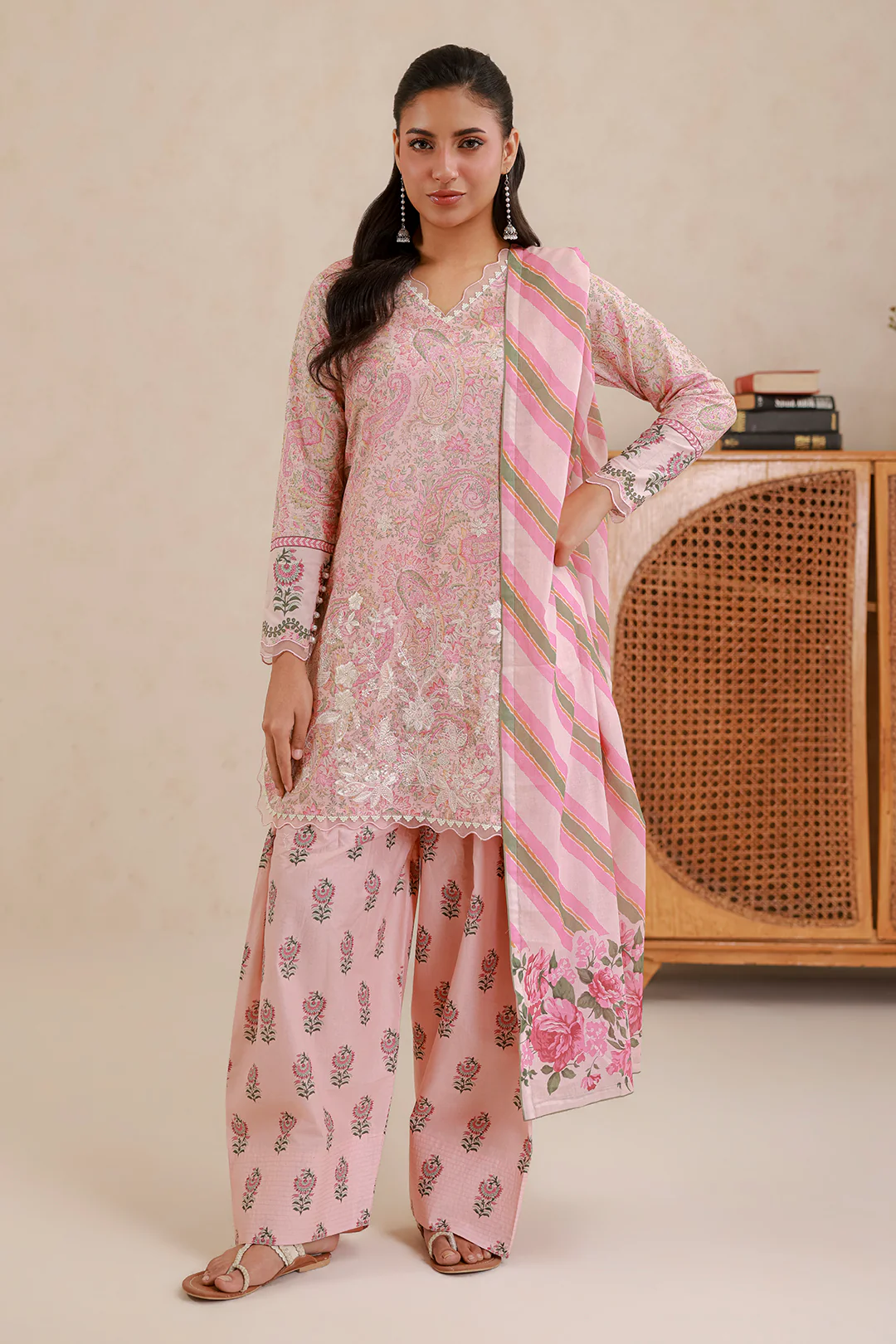 Embroidered Shirt Shalwar Dupatta - 0431 - Image 3