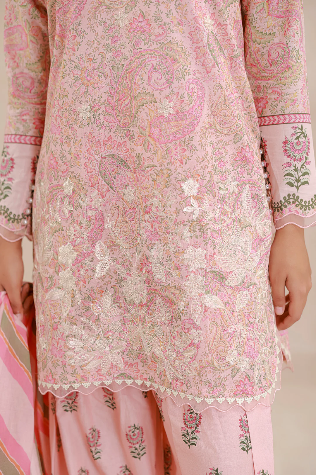 Embroidered Shirt Shalwar Dupatta - 0431 - Image 7