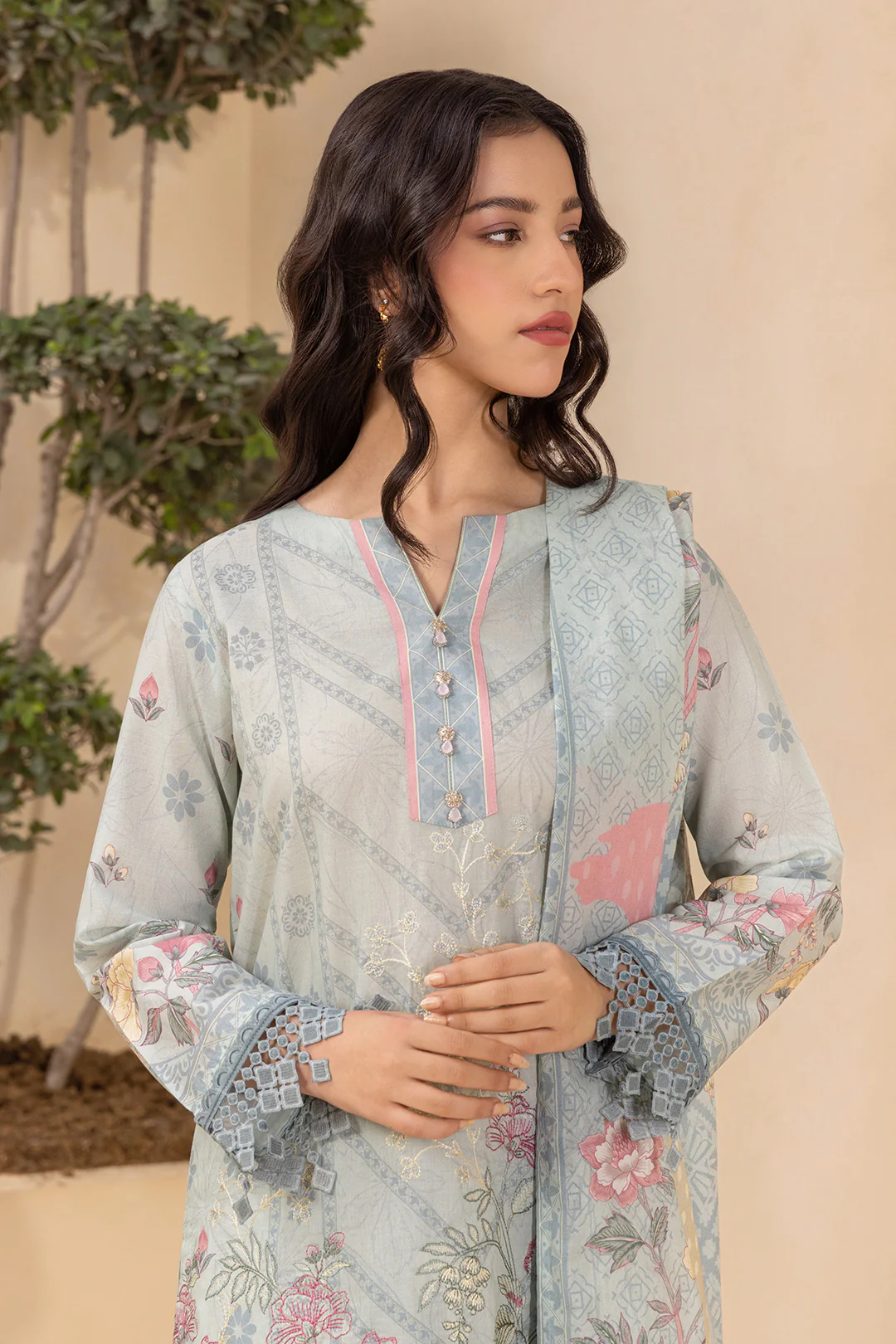 Embroidered Shirt Shalwar Dupatta - 0435 - Image 2