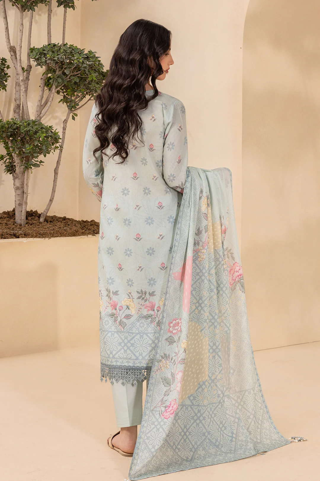 Embroidered Shirt Shalwar Dupatta - 0435 - Image 9