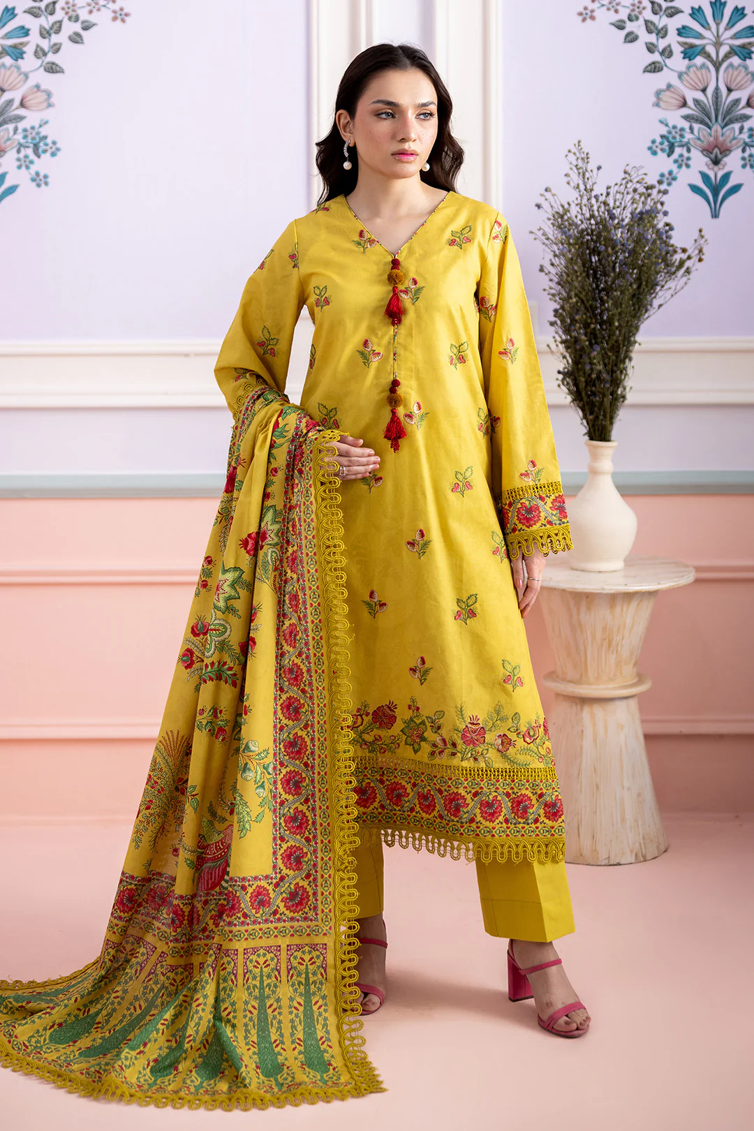 Embroidered Shirt Shalwar Dupatta - 0441 - Image 4