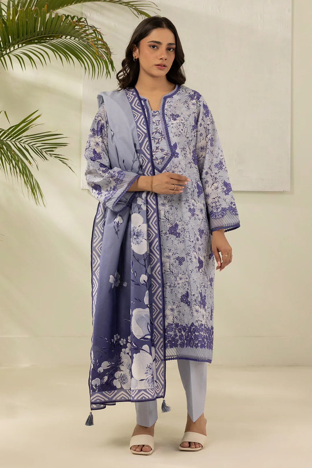 Embroidered Shirt Shalwar Dupatta - 0442 - Image 4