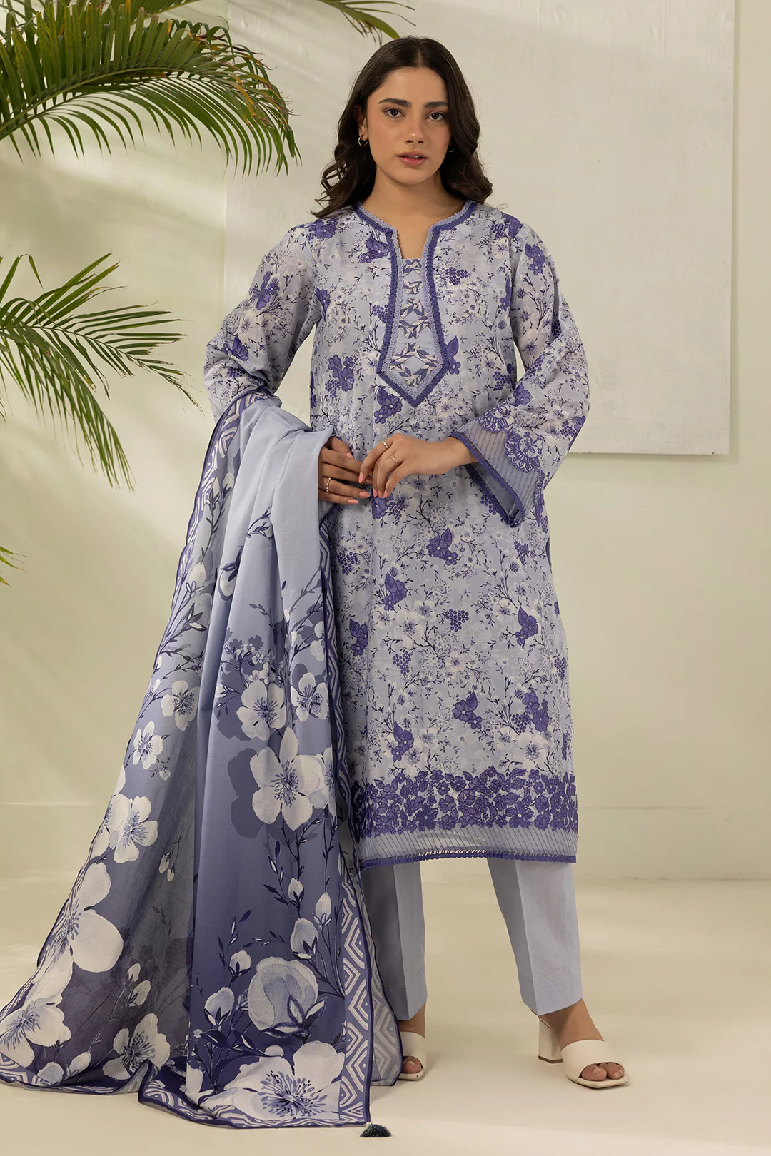 Embroidered Shirt Shalwar Dupatta - 0442 - Image 6