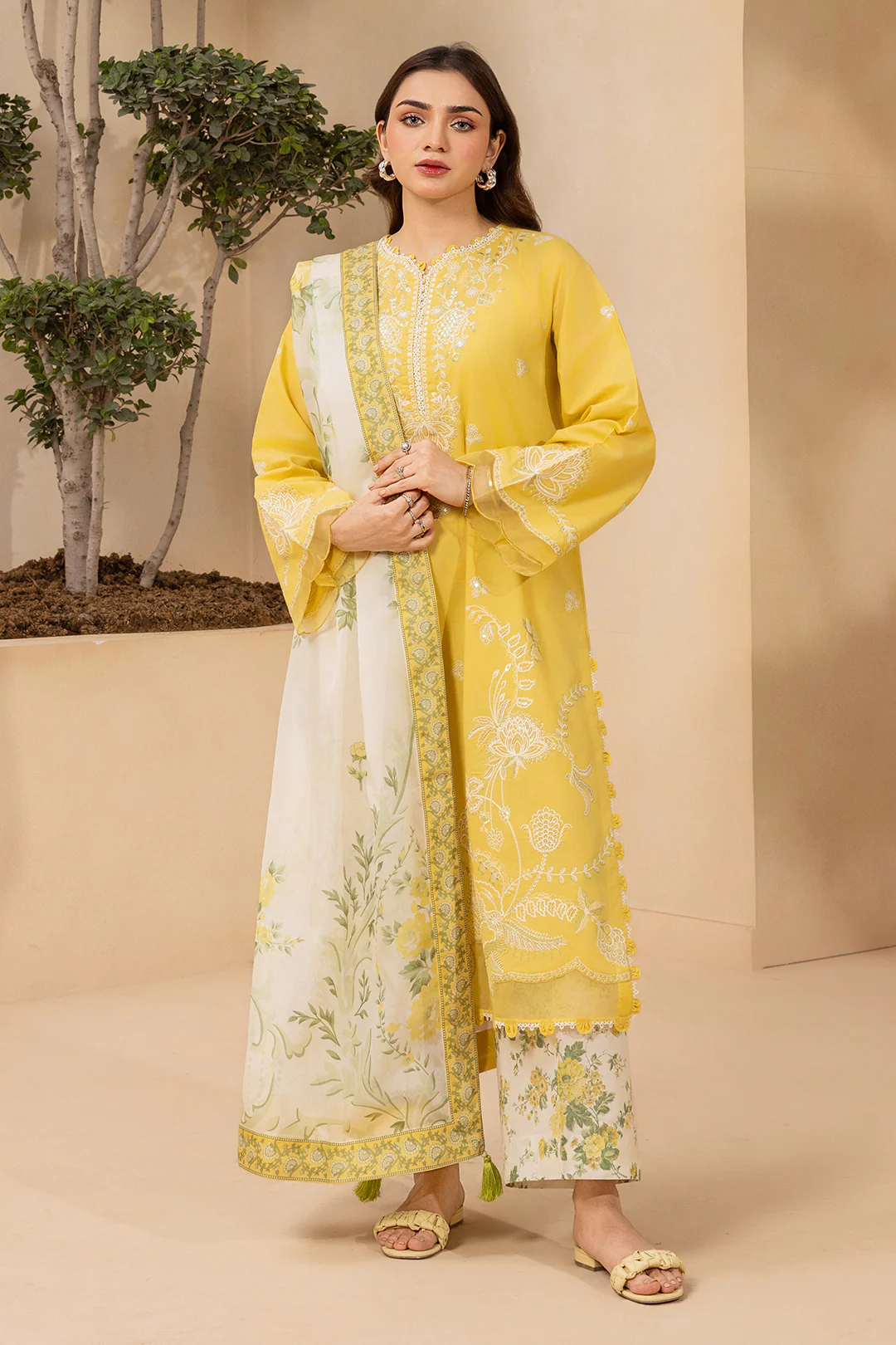 Embroidered Shirt Shalwar Dupatta - 0447 - Image 3