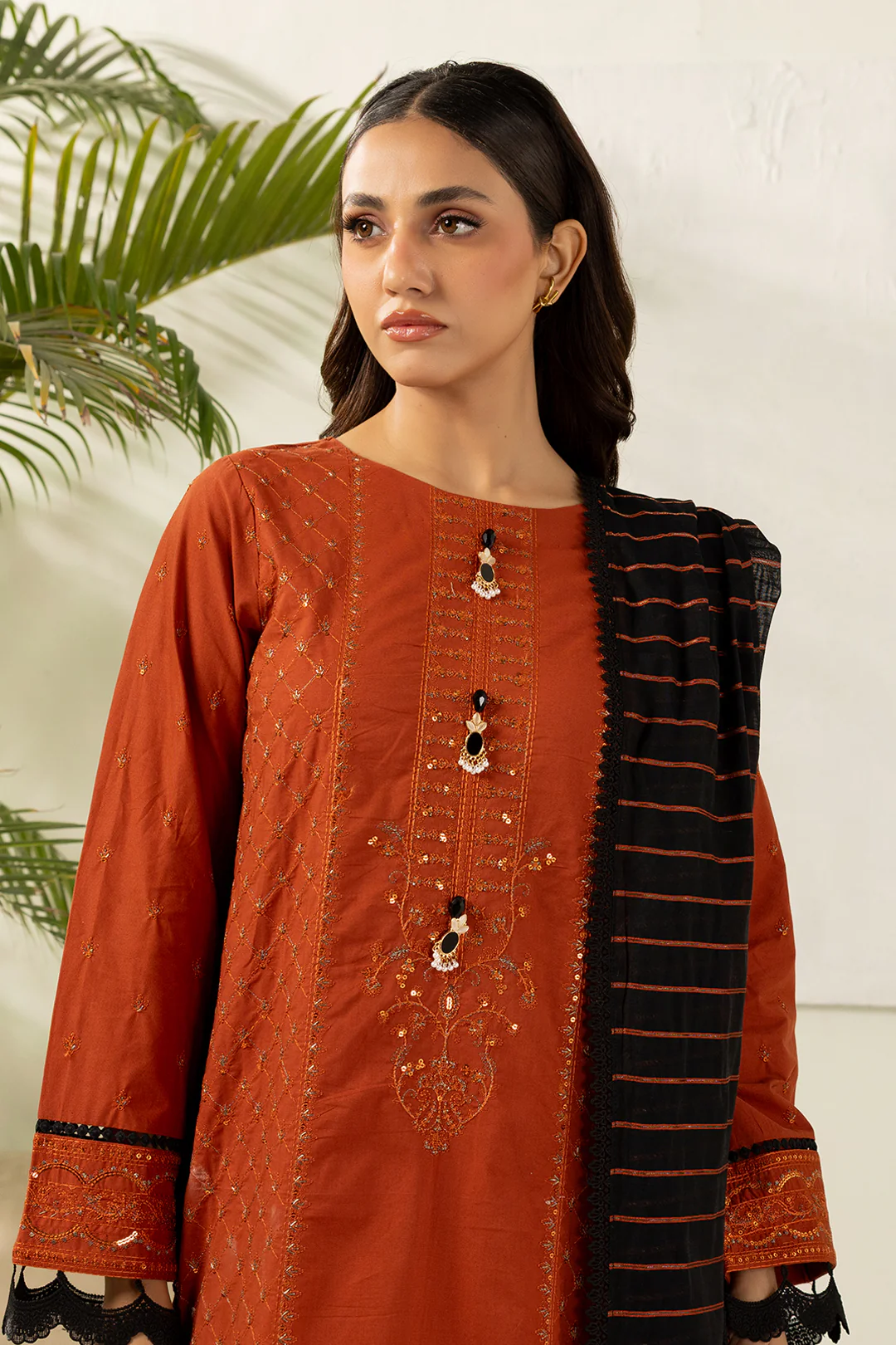 Embroidered Shirt Shalwar Dupatta - 0448 - Image 2