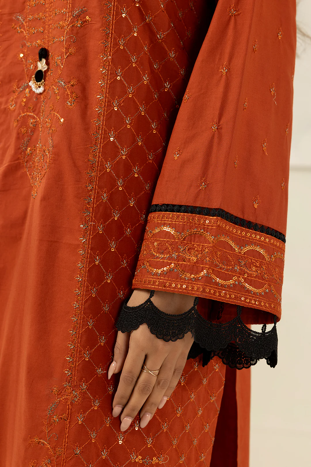 Embroidered Shirt Shalwar Dupatta - 0448 - Image 5
