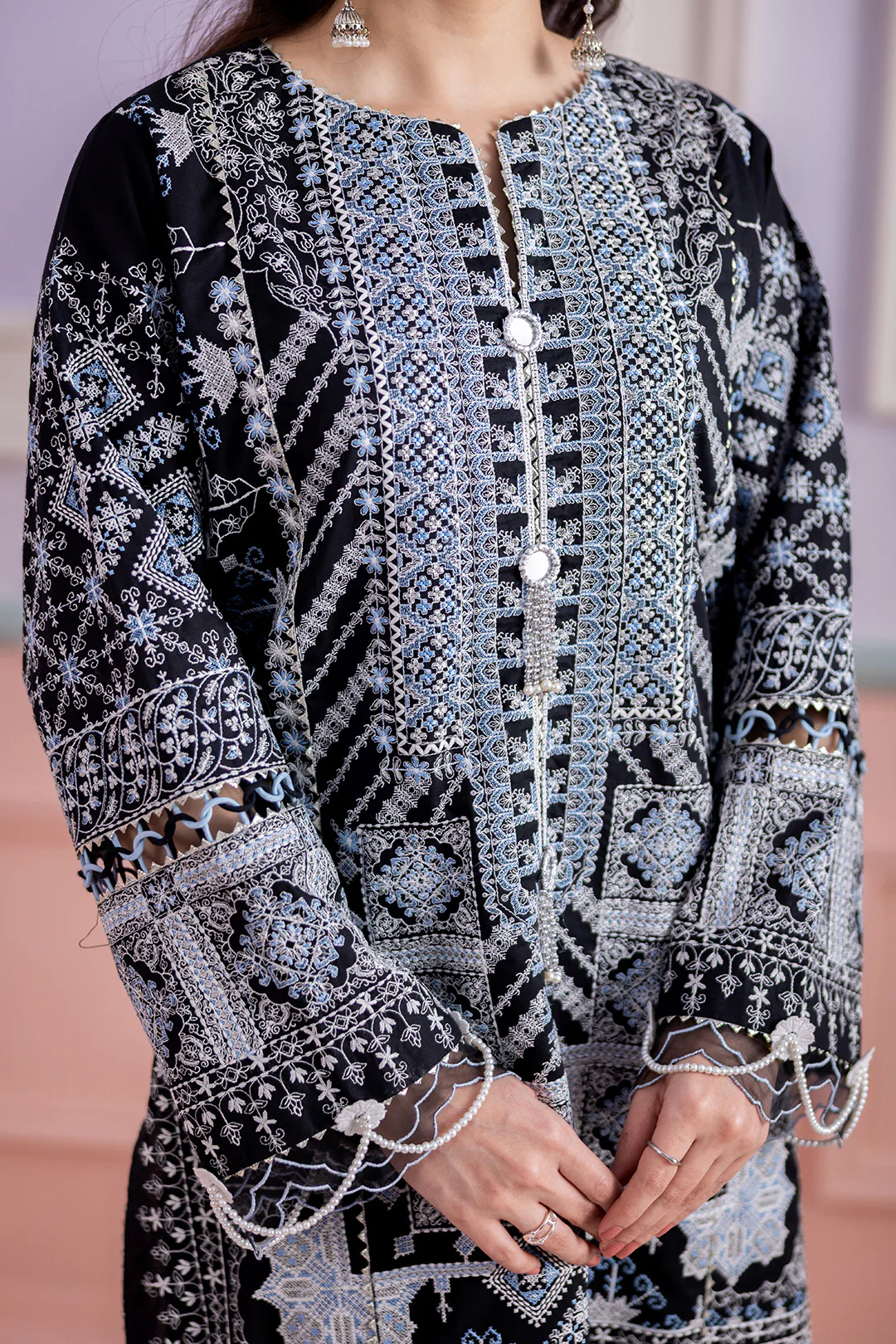 Embroidered Shirt Shalwar Dupatta - 0449 - Image 5