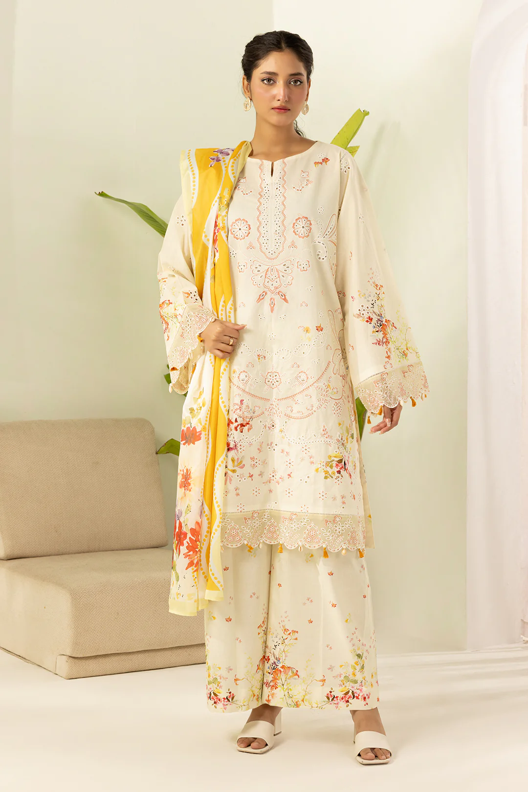 Embroidered Shirt Shalwar Dupatta - 0450 - Image 2