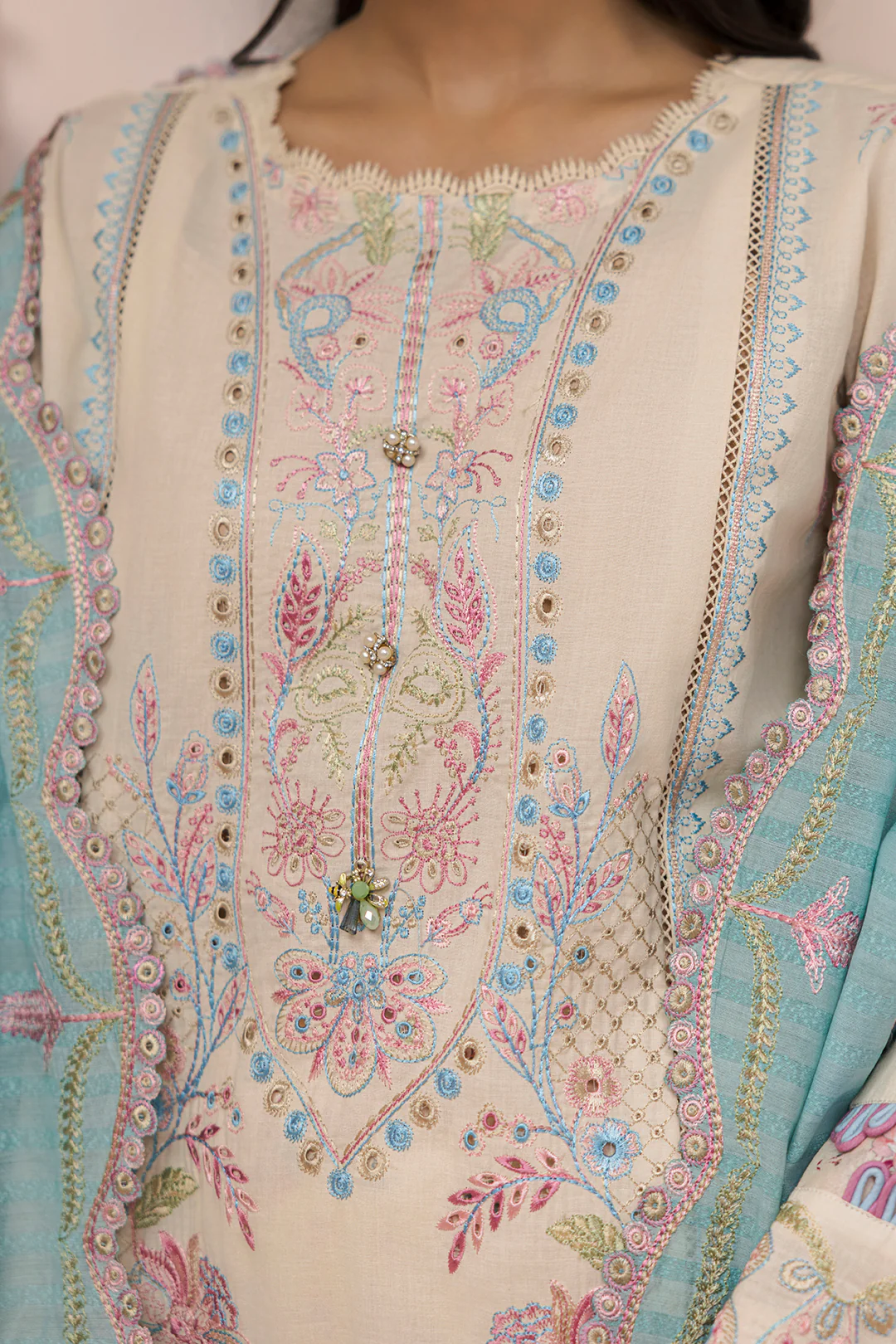 Embroidered Shirt Shalwar Dupatta - 0453 - Image 9
