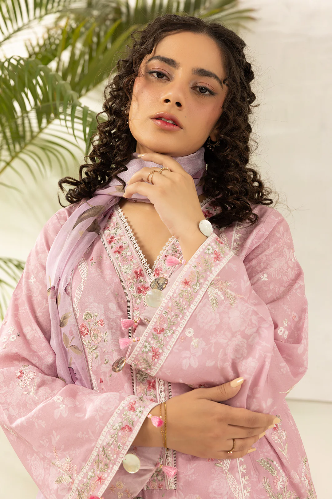 Embroidered Shirt Shalwar Dupatta - 0454 - Image 5