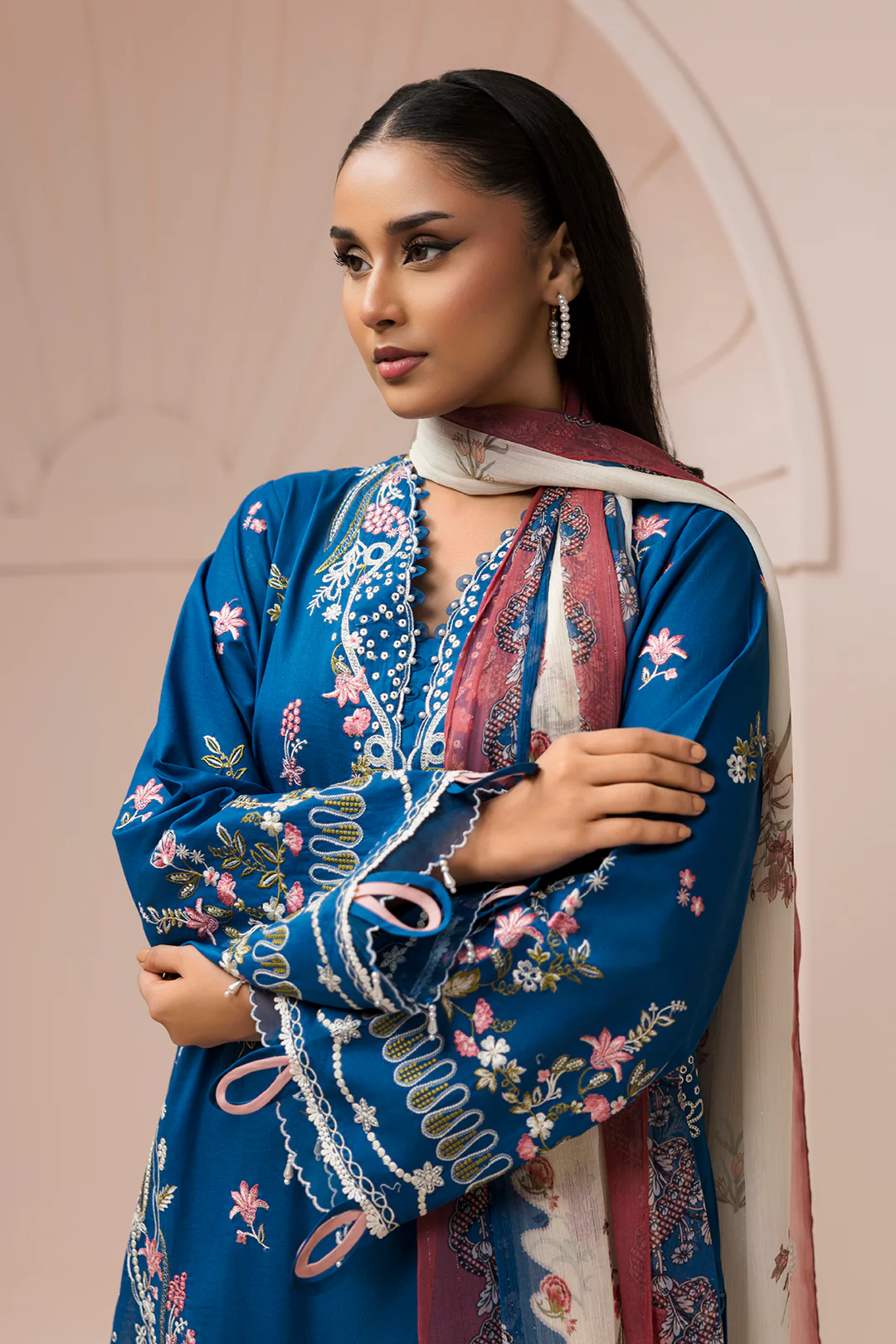 Embroidered Shirt Shalwar Dupatta - 0455 - Image 3