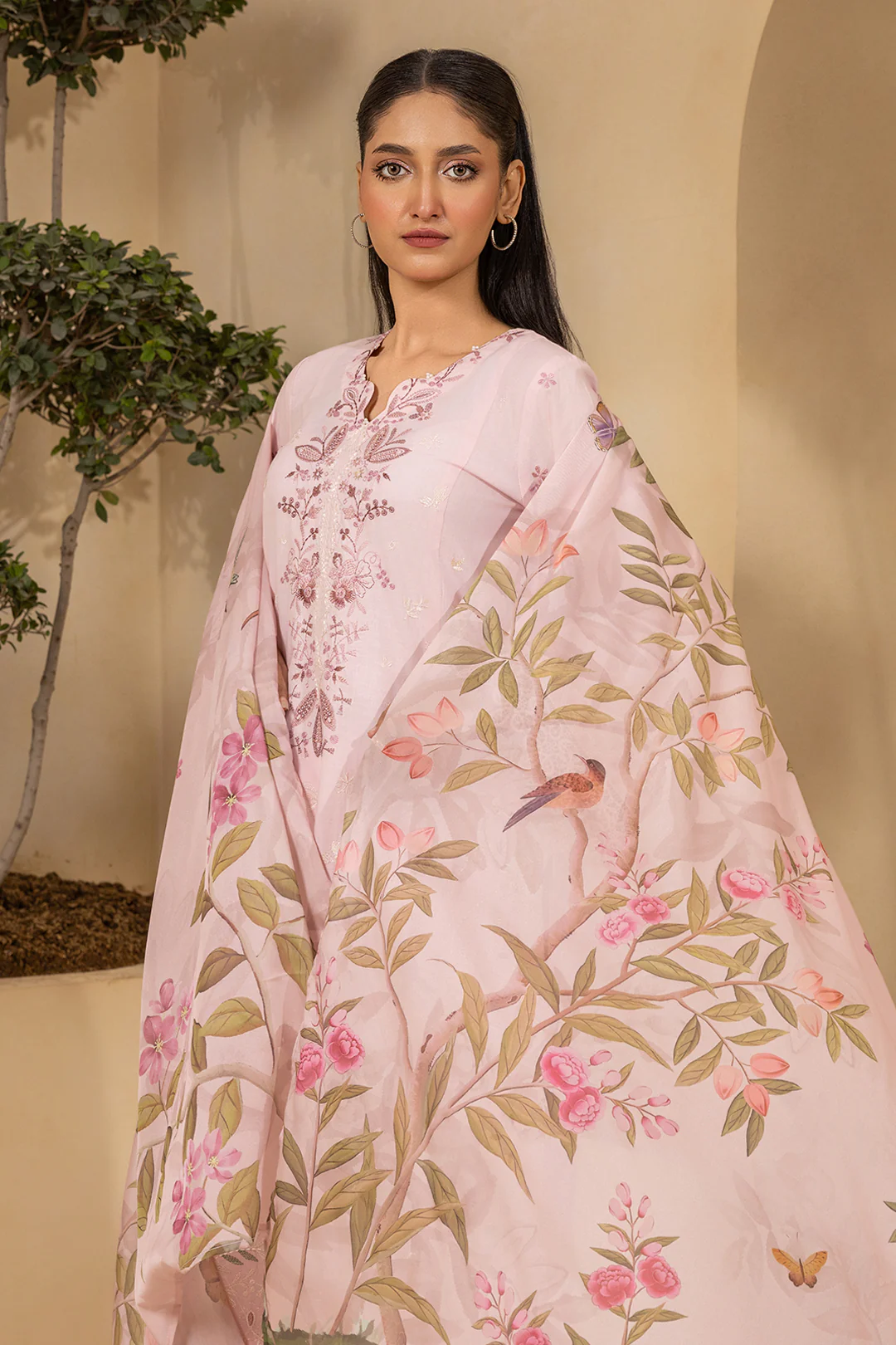 Embroidered Shirt Shalwar Dupatta - 0458 - Image 2