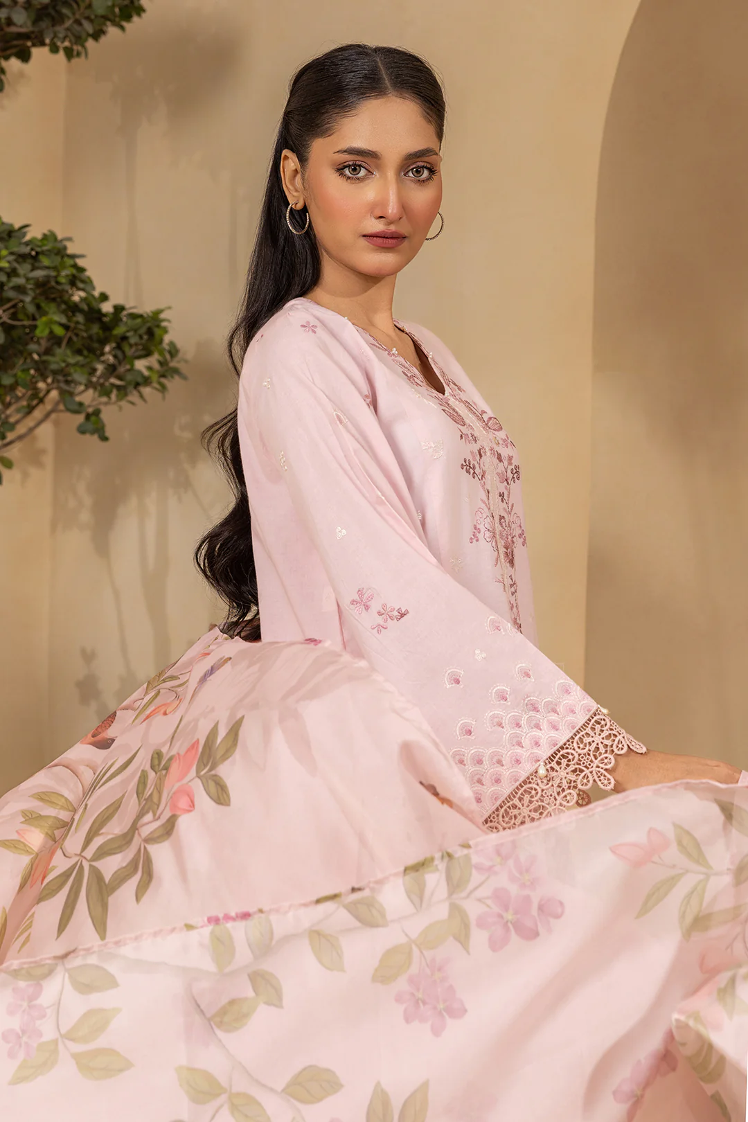Embroidered Shirt Shalwar Dupatta - 0458 - Image 6