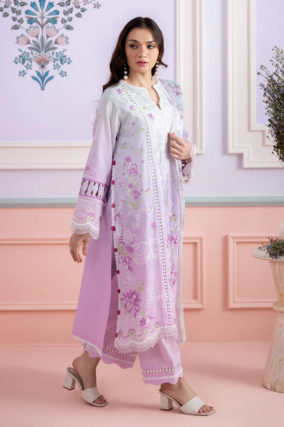 Embroidered Shirt Shalwar Dupatta - 0459 - Image 6