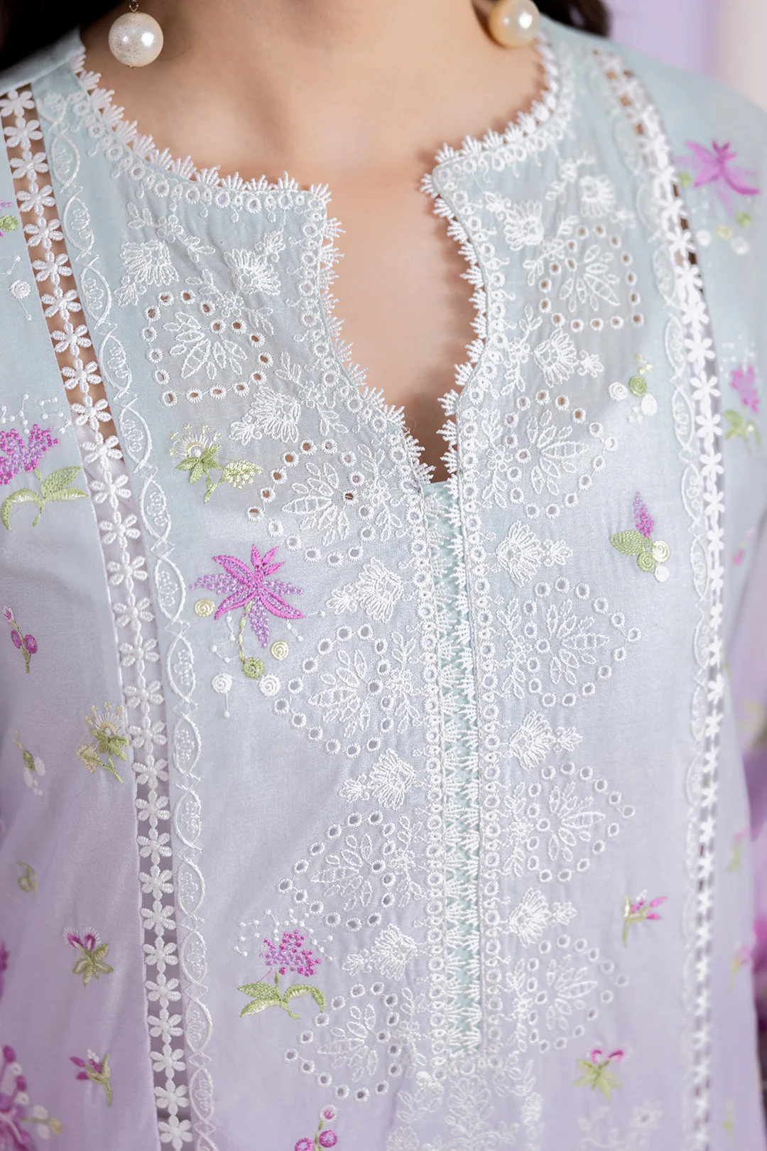 Embroidered Shirt Shalwar Dupatta - 0459 - Image 7