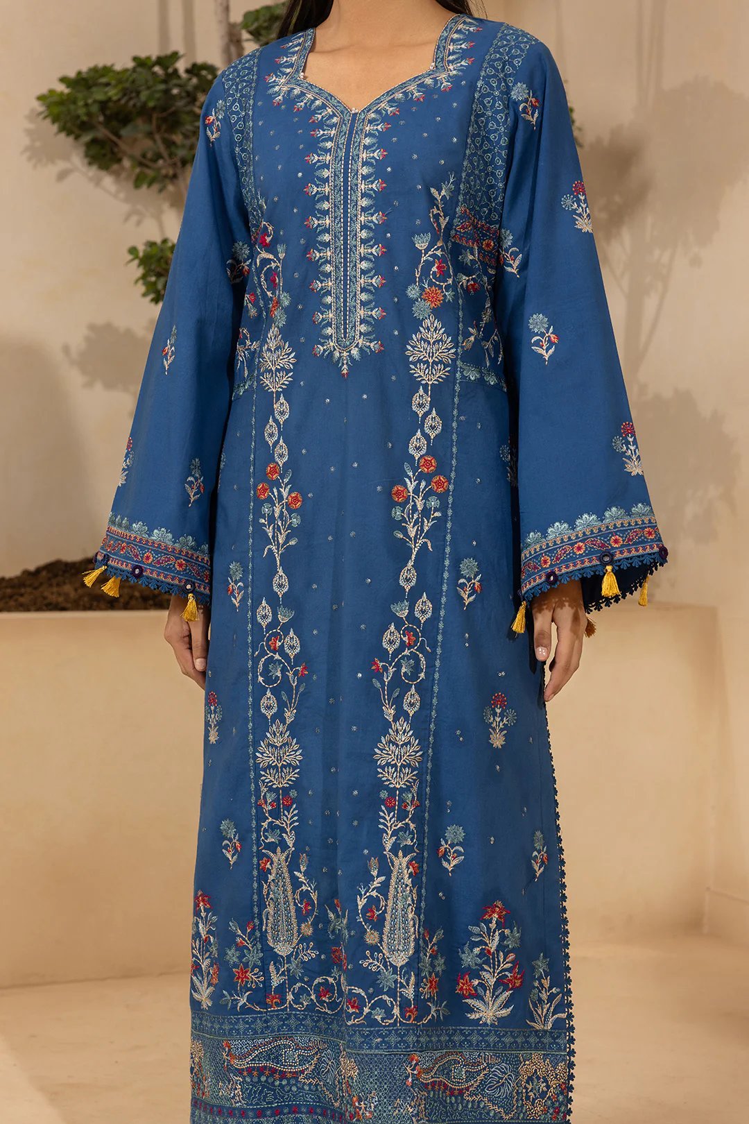 Embroidered Shirt Shalwar Dupatta - 0460 - Image 9