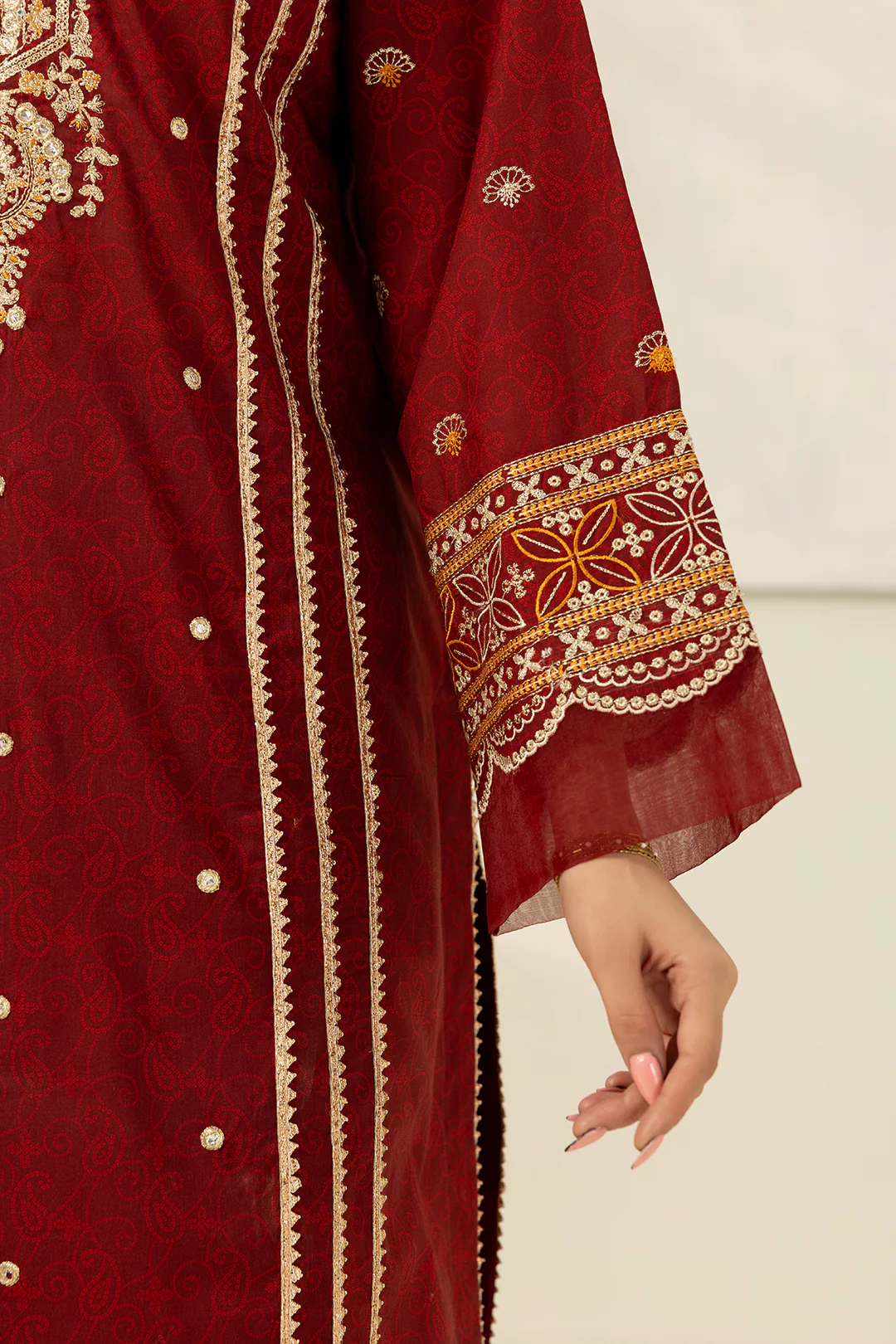 Embroidered Shirt Shalwar Dupatta - 0501 - Image 6