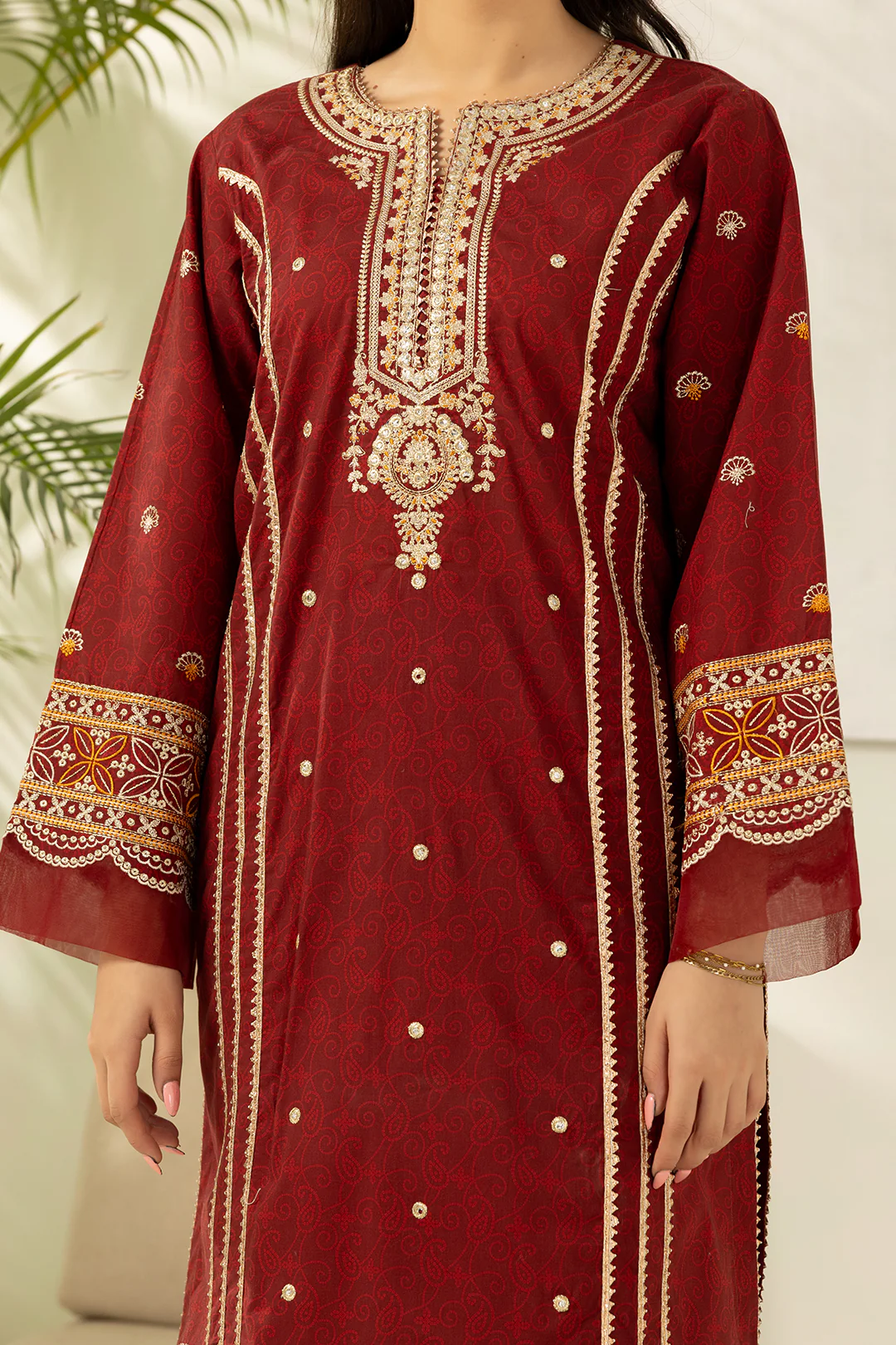Embroidered Shirt Shalwar Dupatta - 0501 - Image 7